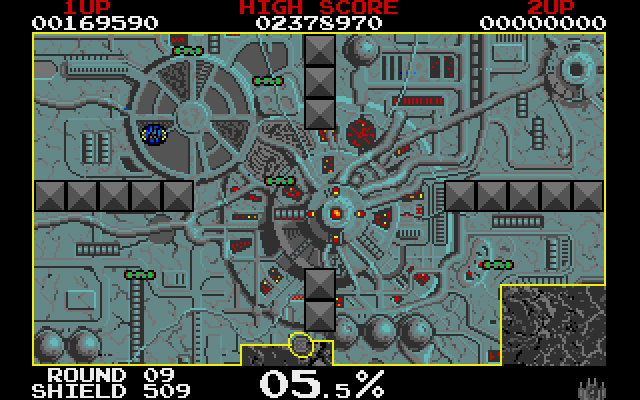 Volfied IBM PC/Compatibles Screenshot: Some blocks appear and then disappear...