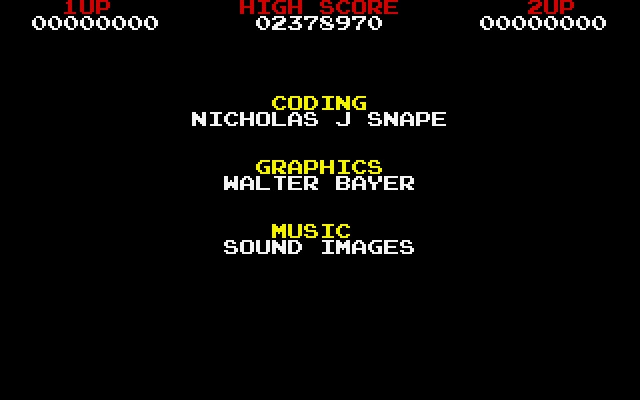 Volfied IBM PC/Compatibles Screenshot: Game credits.