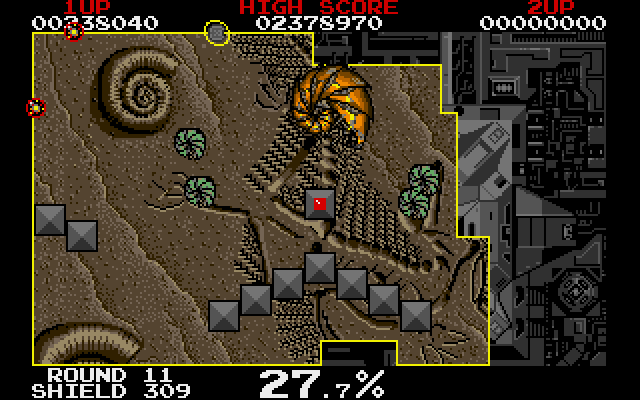 Volfied IBM PC/Compatibles Screenshot: Slowly claiming the empty space...