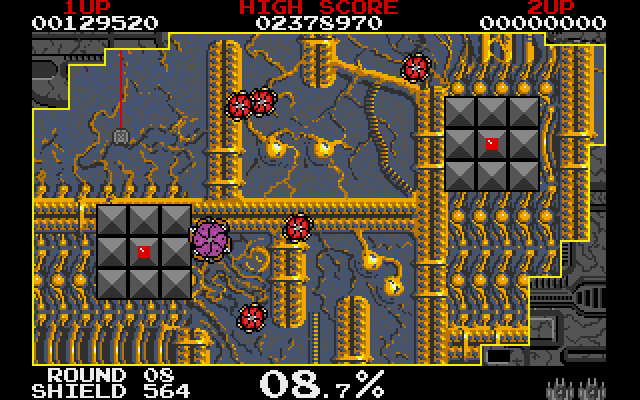 Volfied IBM PC/Compatibles Screenshot: Drawing a line...don't get hit!