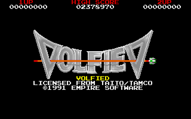Volfied IBM PC/Compatibles Screenshot: Title screen.