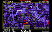 Volfied for IBM PC/Compatibles - Those blocks get in the way, but also release bonuses when captured.