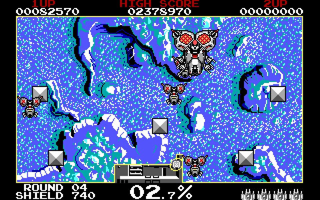 Volfied IBM PC/Compatibles Screenshot: Round 04 start.