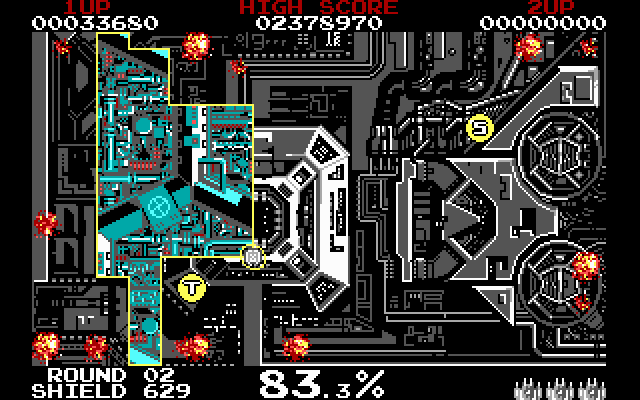 Volfied IBM PC/Compatibles Screenshot: Round 02 completed!