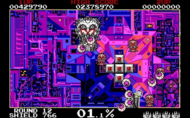 Volfied IBM PC/Compatibles Screenshot: These eyeballs tend to swarm around your ship.