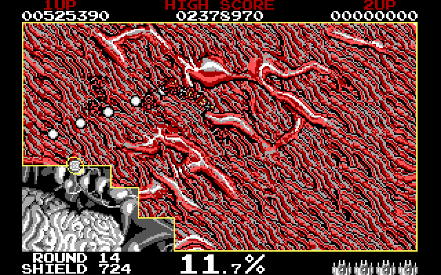 Volfied IBM PC/Compatibles Screenshot: Claiming space a little bit at a time.