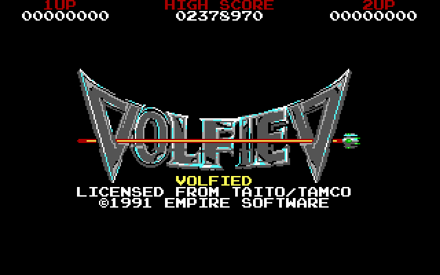 Volfied IBM PC/Compatibles Screenshot: Title screen.