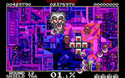 Volfied for IBM PC/Compatibles - These eyeballs tend to swarm around your ship.