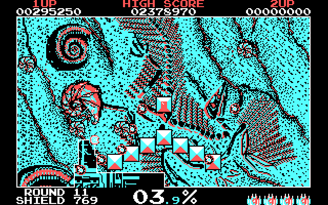Volfied IBM PC/Compatibles Screenshot: Round 11 start.