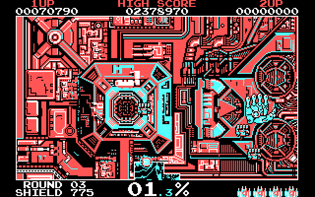 Volfied IBM PC/Compatibles Screenshot: Round 03 start.