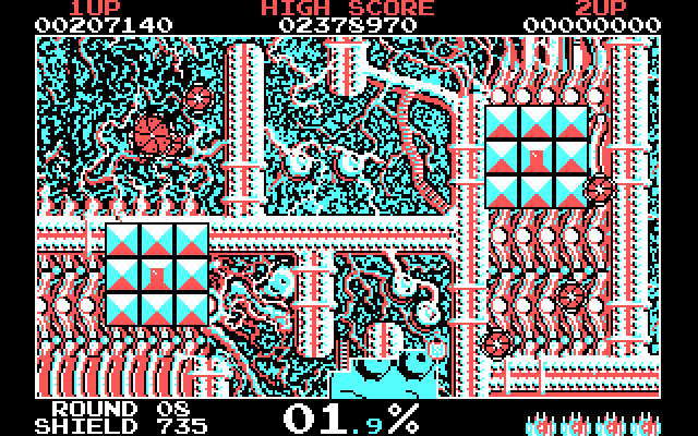 Volfied IBM PC/Compatibles Screenshot: Round 08 start.