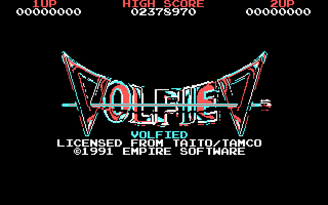 Volfied IBM PC/Compatibles Screenshot: Title screen.