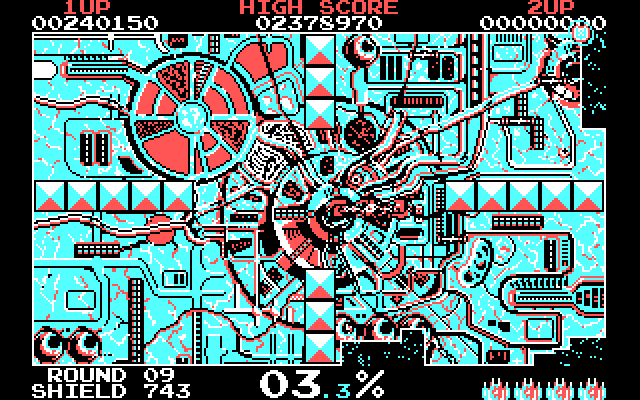 Volfied IBM PC/Compatibles Screenshot: Round 09 start.