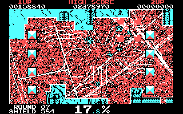 Volfied IBM PC/Compatibles Screenshot: I've been hit!