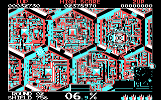 Volfied IBM PC/Compatibles Screenshot: Round 02 start.