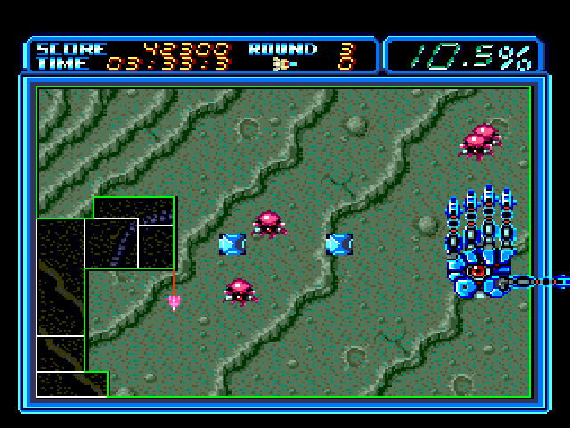 Volfied Sega Genesis / Mega Drive Screenshot: Drawing a line...