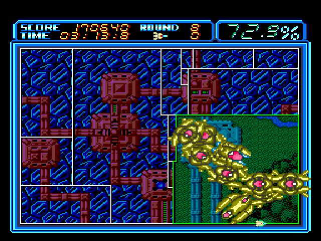 Volfied Sega Genesis / Mega Drive Screenshot: Not much room to navigate here...