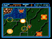 Volfied for Sega Genesis / Mega Drive - Fireworks of sorts indicate the level is completed!
