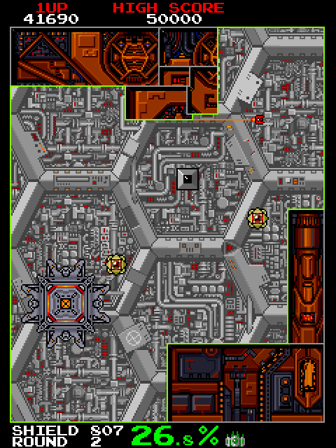 Volfied Arcade Screenshot: Drawing lines on the second round.