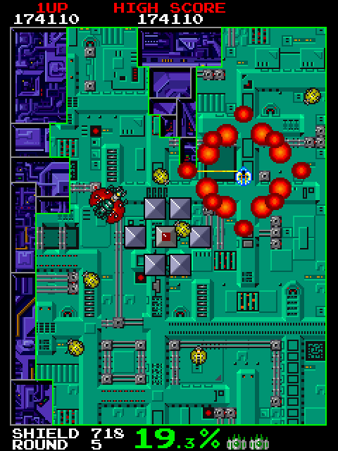 Volfied Arcade Screenshot: I was caught again...