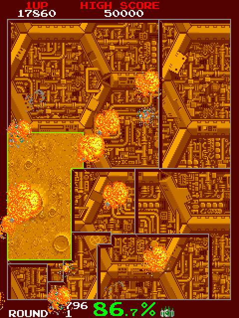 Volfied Arcade Screenshot: Level completed!