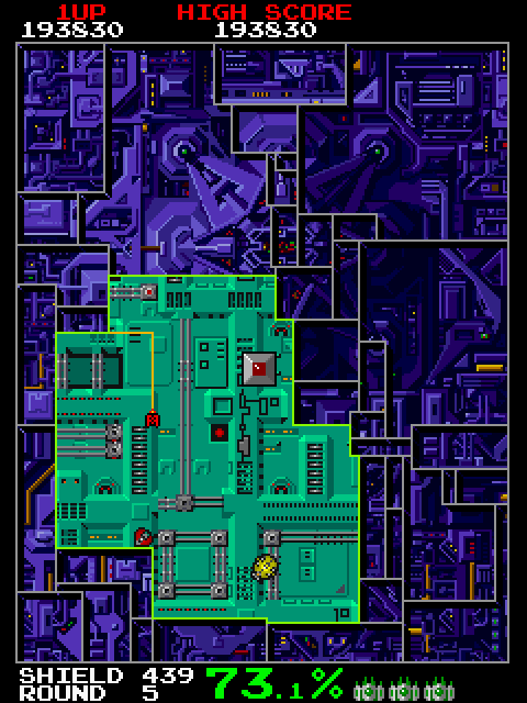 Volfied Arcade Screenshot: This level is almost completed.