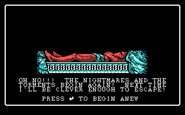 Wizardry: The Return of Werdna - The Fourth Scenario IBM PC/Compatibles Screenshot: Game over.