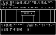 Wizardry: The Return of Werdna - The Fourth Scenario for IBM PC/Compatibles - Middle guardian warning...