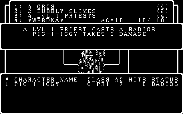 Wizardry: The Return of Werdna - The Fourth Scenario IBM PC/Compatibles Screenshot: Battle; I was ambushed!