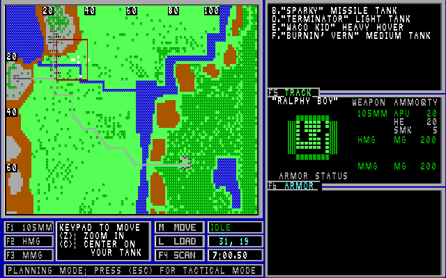 FireTeam 2200 Amiga Screenshot: Map view.