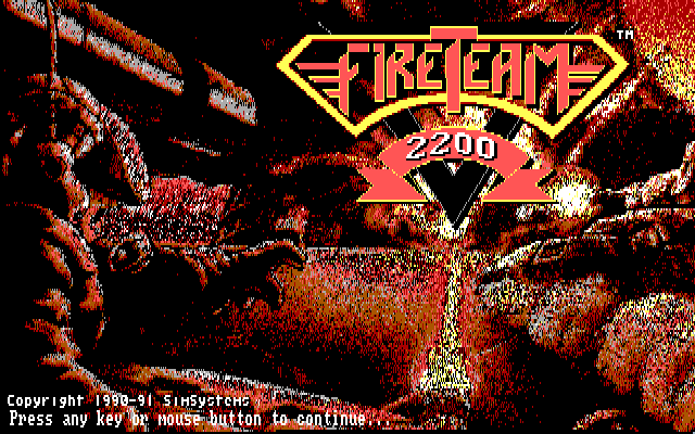 FireTeam 2200 Amiga Screenshot: Title screen.