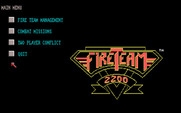 FireTeam 2200 for Amiga - The main menu.