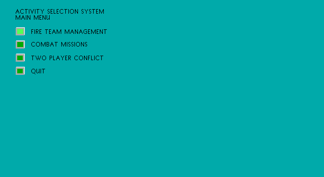 FireTeam 2200 IBM PC/Compatibles Screenshot: The main menu.
