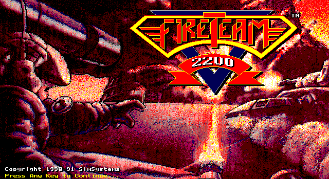 FireTeam 2200 IBM PC/Compatibles Screenshot: Title screen.