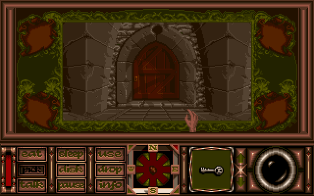 Obitus Amiga Screenshot: A door! Maybe this is a way out?