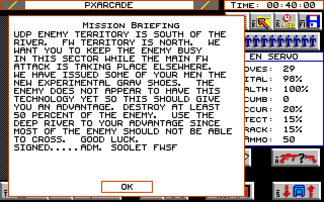 Breach 2 Amiga Screenshot: Mission briefing.