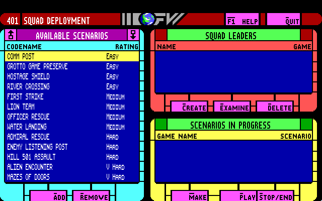 Breach 2 Amiga Screenshot: Time to set up a new game.