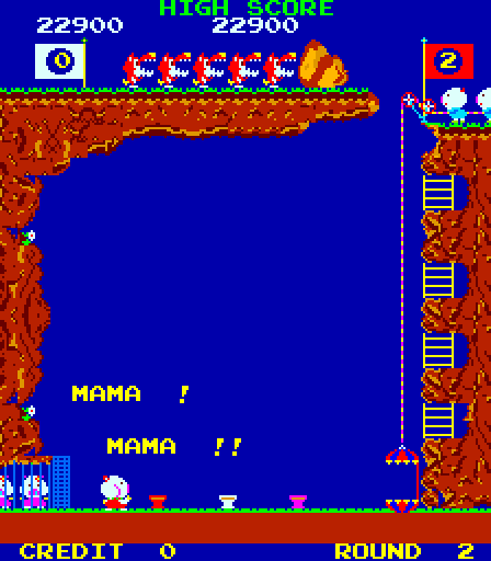 Pooyan Arcade Screenshot: Level complete!