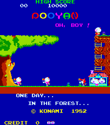 Pooyan Arcade Screenshot: Game introduction.