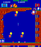 Pooyan for Arcade - On round 2 the wolves attempt to push that large boulder...