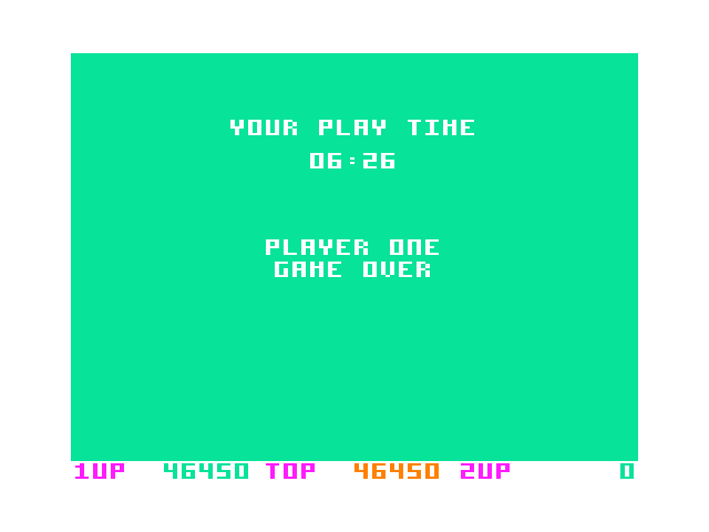 Pooyan TRS-80 Color Computer Screenshot: Game over.