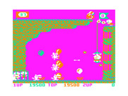 Pooyan for TRS-80 Color Computer - Another round of wolves appear...