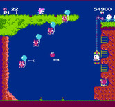 Pooyan for NES / Famicom - The different color balloons indicate how touch an opponent is...