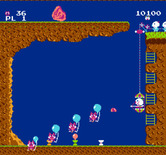 Pooyan for NES / Famicom - Next stage begins; prevent the wolves from pushing the rock!