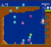 Pooyan for NES / Famicom - Balloons float everywhere on the bonus stage!