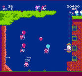 Pooyan for NES / Famicom - The wolves are faster now and falling fruit gets in the way...