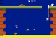 Pooyan for Atari 2600 - Don't let the wolves float up and push the rock over on this round!