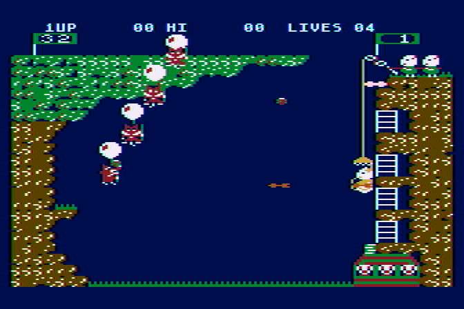Pooyan Atari 8-bit Screenshot: Game start.