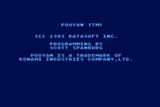 Pooyan for Atari 8-bit - Copyright and credits screen.