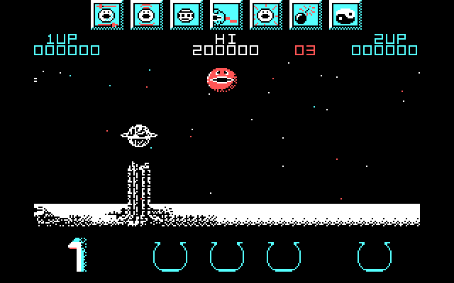Wizball IBM PC/Compatibles Screenshot: Game start.